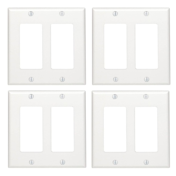 Pack of 4 Leviton 2-Gang GFCI Outlet Cover Plates - Picture 9 of 14